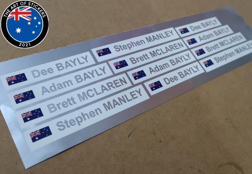 Custom Printed Contour Cut Australian Flag Vinyl Cut Lettering Business Stickers