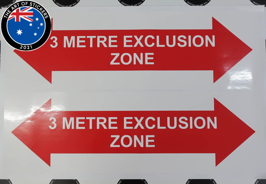 Custom Printed Contour Cut 3 Metre Exclusion Zone Vinyl Business Stickers