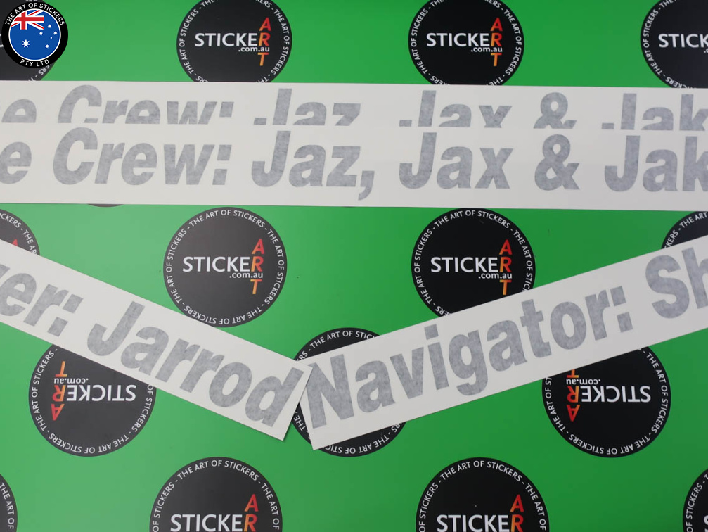 Custom Vinyl Cut Lettering Job and Name Business Stickers