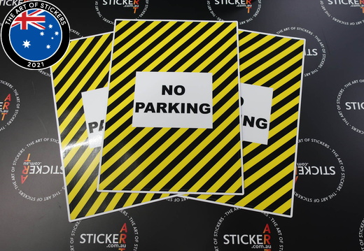 Custom Printed Contour Cut Die-Cut No Parking Vinyl Business Stickers 