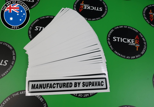 Custom Printed on Clear Laminated on Reflective Contour Cut Manufactured by Supavac Vinyl Business Stickers