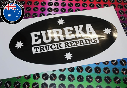 Custom Printed Contour Cut Eureka Truck Repairs Vinyl Business Stickers