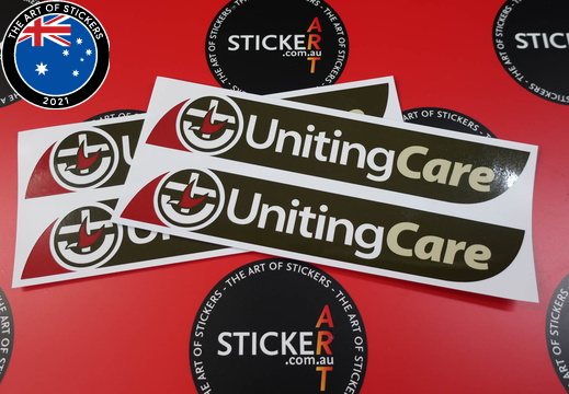 Custom Printed Contour Cut Uniting Care Logo Vinyl Business Stickers