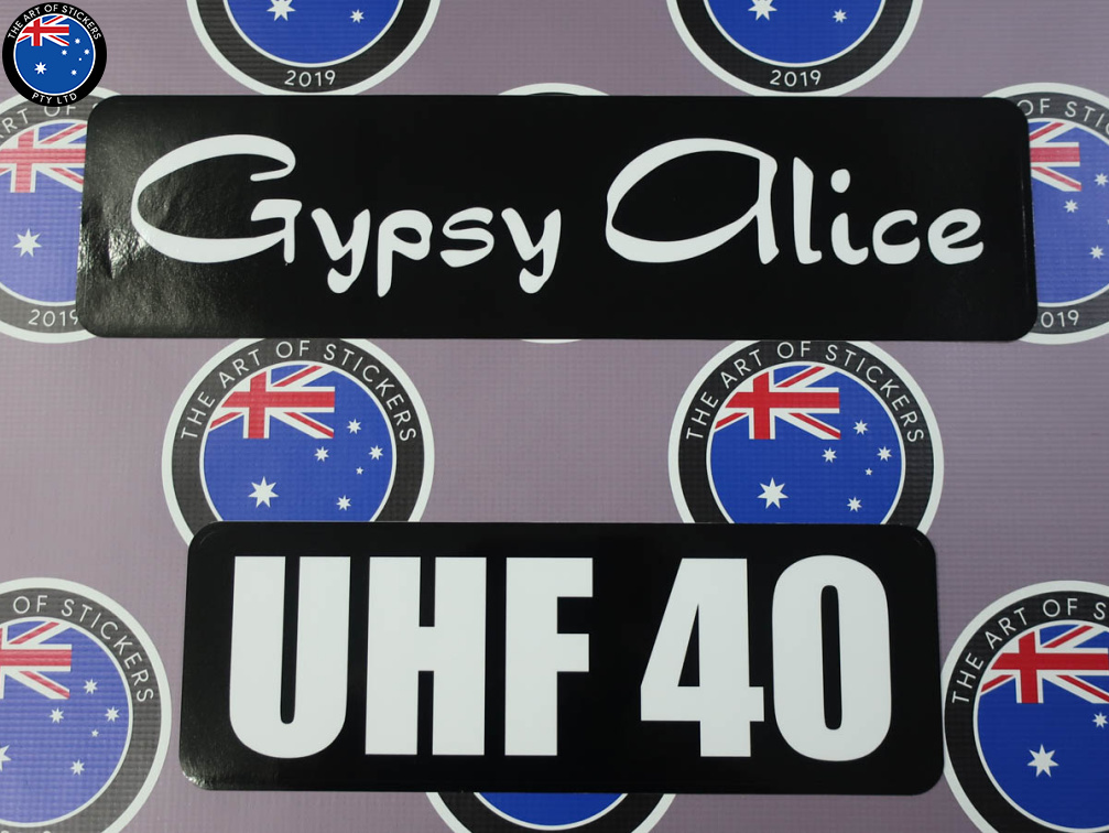 Custom Printed Contour Cut Die-Cut Gypsy Alice UHF 40 Vinyl Business Stickers 