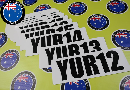 Custom Printed Contour Cut Die-Cut YUR Numeric Vinyl Business Stickers 