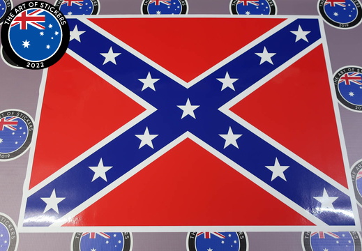 Custom Printed Contour Cut Confederate Flag Vinyl Business Sticker