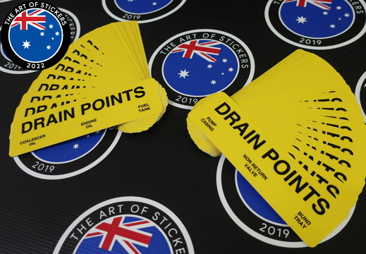 Custom Printed Contour Cut Die-Cut Drain Points Business Stickers 