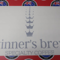 Custom Vinyl Cut Lettering Winner's Brew Coffee Business Logo Stickers