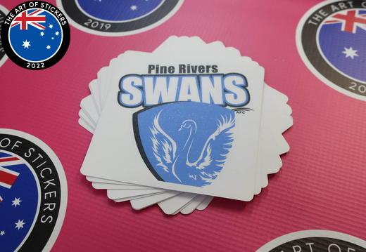 Custom Printed Matte Laminated Contour Cut Die-Cut Pine Rivers Swans Vinyl Business Stickers 