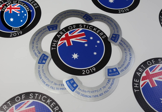 Custom Printed Clear on Silver Metallic Contour Cut Die-Cut Do Fill Notice Vinyl Business Stickers 