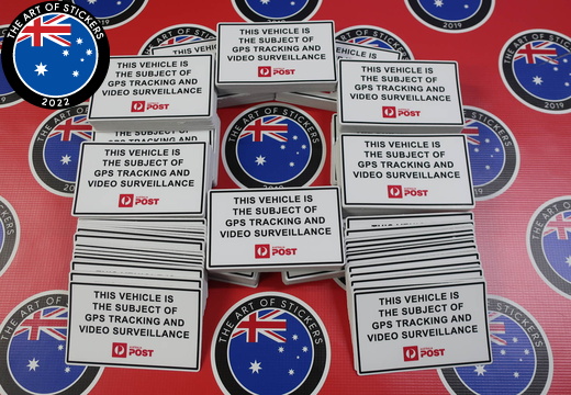 Custom Printed Contour Cut Die-Cut Australia Post GPS Tracking Business Stickers 