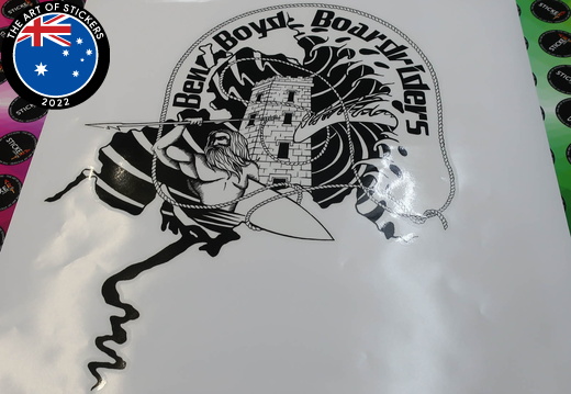 Custom Printed Contour Cut Ben Boyd Boardriders Vinyl Business Stickers