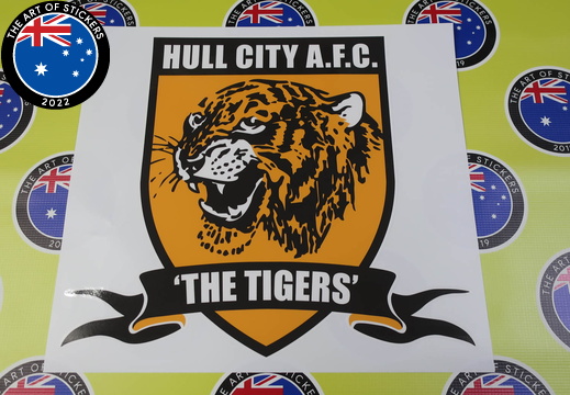 Custom Printed Contour Cut Hull City Tigers Vinyl Business Stickers