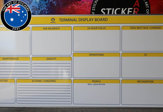 Custom Printed Graincorp Terminal Display Board Business Whiteboard