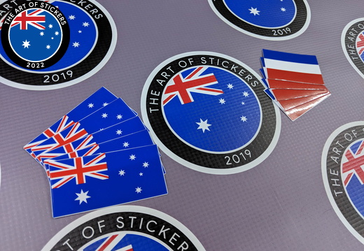 Catalogue Printed Contour Cut Die Cut Australia Chile Flag Vinyl Stickers