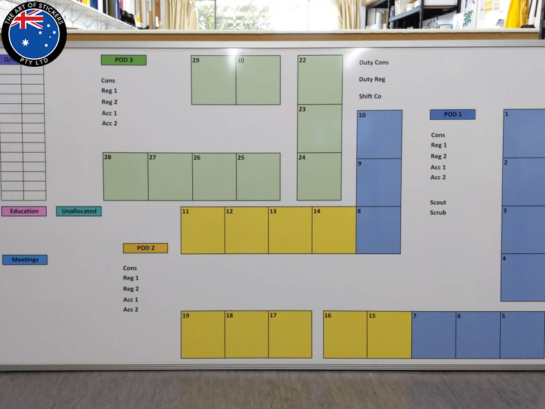 Custom Printed Gold Coast University Hospital Business Whiteboard