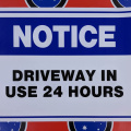 Catalogue Printed Contour Cut Die-Cut Notice Driveway In Use 24 Hours Vinyl Business Sticker