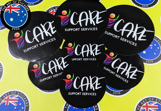 Custom Printed Contour Cut Die-Cut Care Support Services Vinyl Business Logo Stickers