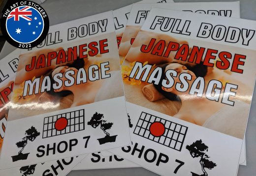 Custom Printed Japanese Massage Vinyl Business Signage Stickers