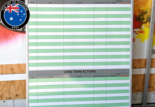 Custom Printed Dry Erase Laminated Action Board Business Whiteboard