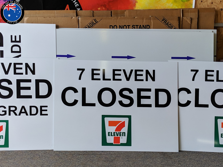 Custom Printed 7 Eleven Closed For Upgrade ACM Business Signage