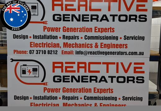 Custom Printed ACM Reactive Generators Business Signage