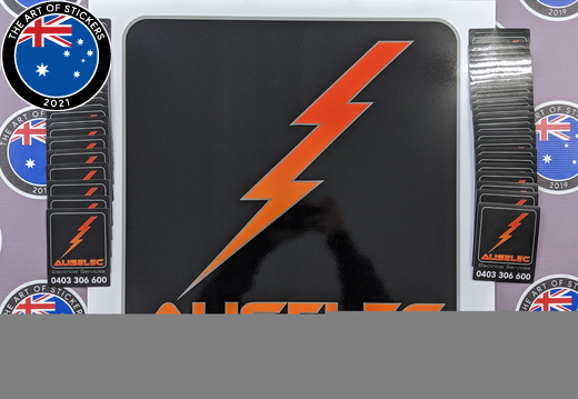 Bulk Custom Printed Contour Cut Die Cut Auselec Electrical Services Vinyl Business Logo Stickers And Magnet