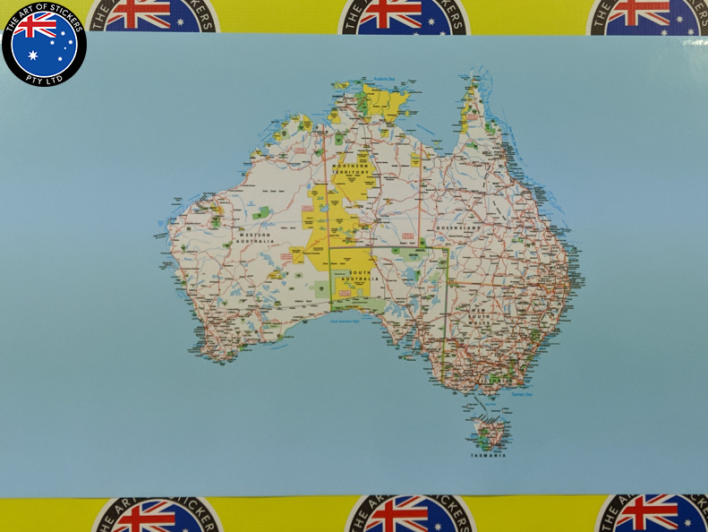Catalogue Printed Australia Map Rectangle Vinyl Sticker