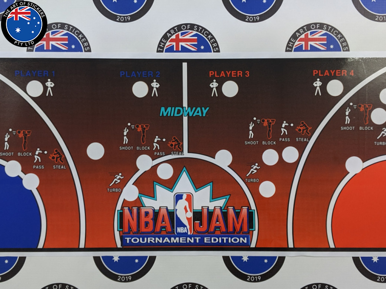 Custom Printed Contour Cut NBA Jam Tournament Edition Vinyl Business Stickers