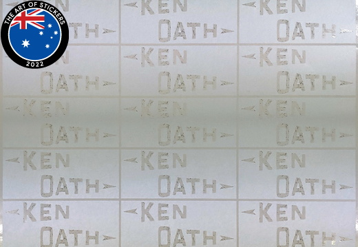Custom Printed Contour Cut Ken Oath Vinyl Business Logo Lettering Stickers
