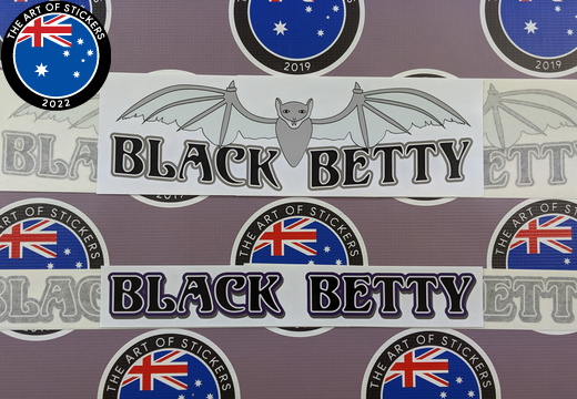 Custom Printed Contour Cut Black Betty Vinyl Business Logo Stickers