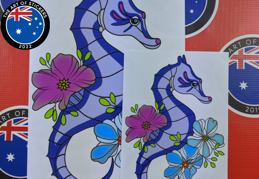 Custom Printed Contour Cut Seahorse Vinyl Stickers