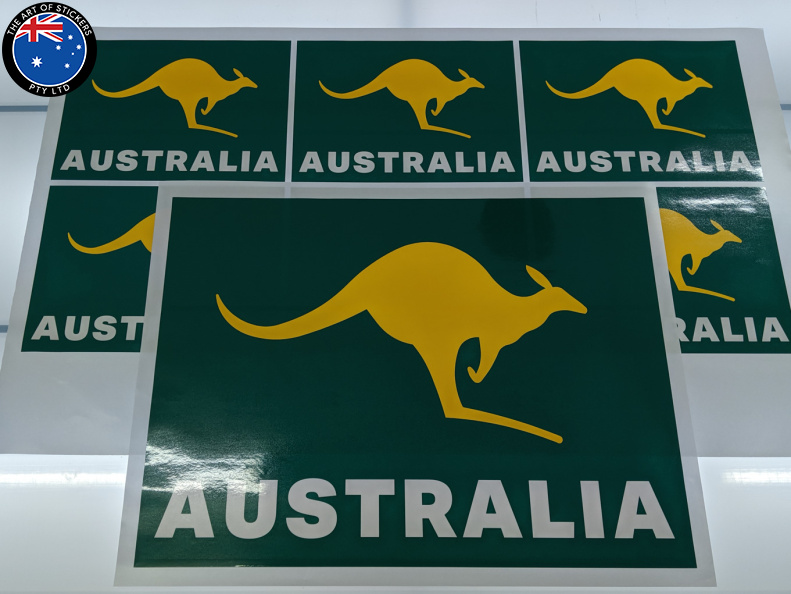 Custom Printed Contour Cut Vinyl Australia Kangaroo Business Stickers