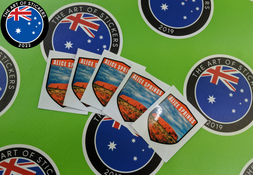 Catalogue Printed Contour Cut Vinyl Alice Springs Uluru Shield Stickers