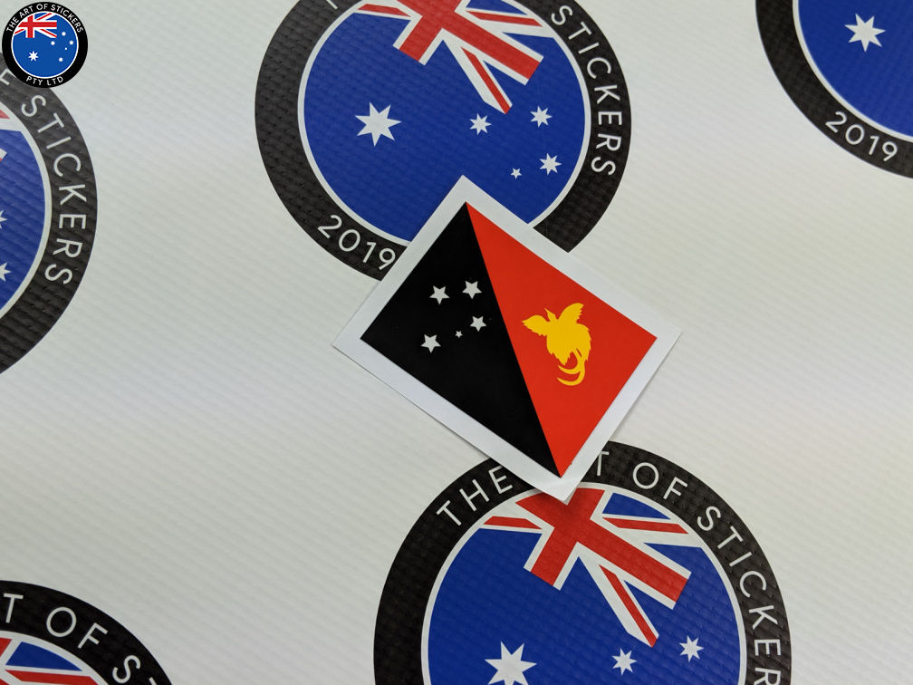 Catalogue Printed Contour Cut Die-Cut Papua New Guinea Flag Vinyl Sticker