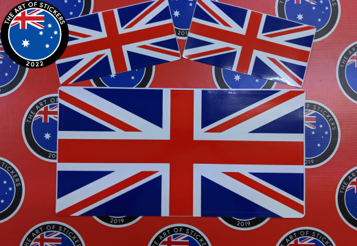Catalogue Printed Contour Cut-Die Cut United Kingdom Vinyl Flag Stickers