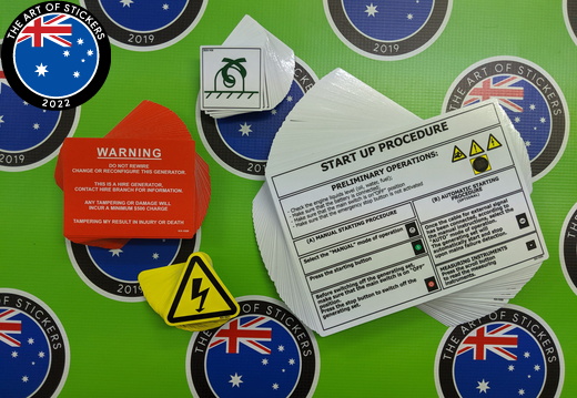 Bulk Custom Printed Contour Cut Die Cut Kennards Warning Safety Vinyl Business Stickers