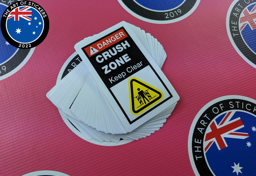 Bulk Custom Printed Contour Cut Die Cut Danger Crush Zonevinyl Business Stickers