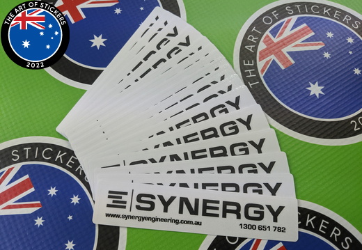 Bulk Custom Printed Contour Cut Die-Cut Synergy Engineering Vinyl Business Logo Stickers