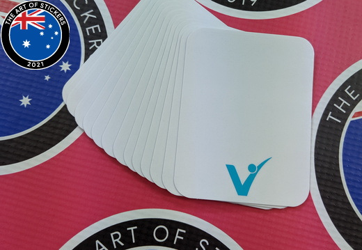 Bulk Custom Printed Matte Laminated Contour Cut Die Cut Vitalcare Vinyl Business Logo Stickers