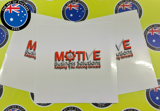Custom Printed Contour Cut Die Cut Motive Business Solutions Vinyl Business Logo Stickers