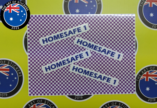 Custom Printed Contour Cut Die Cut Homesafe 1 2 Chequered Pattern Vinyl Business Stickers