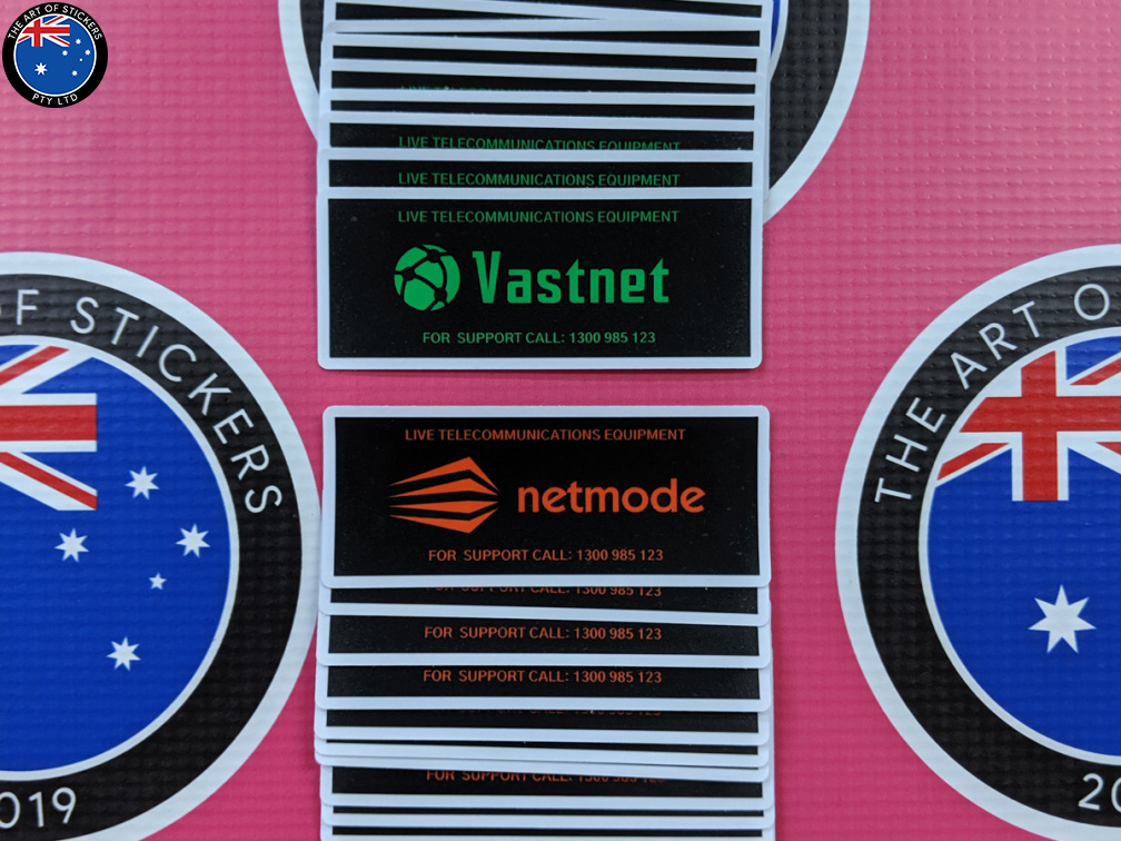 Custom Printed Contour Cut Die Cut Vastnet Netmode Vinyl Business Stickers