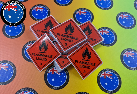 Bulk Catalogue Printed Contour Cut Die Cut Flammable Liquid Vinyl Business Stickers