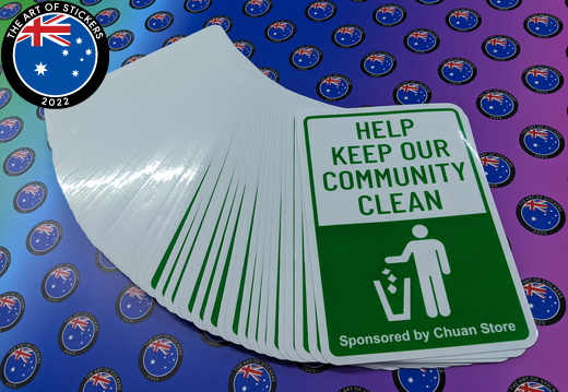 Bulk Custom Printed Contour Cut Die-Cut Community Clean Vinyl Business Stickers