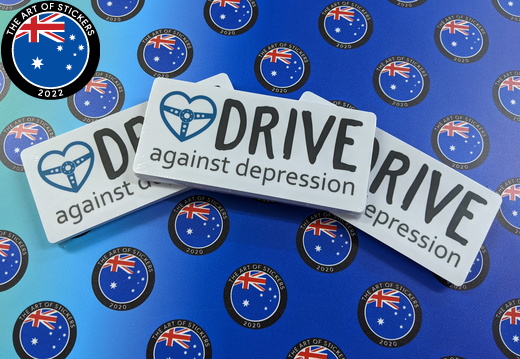 Bulk Custom Printed Contour Cut Die-Cut Drive Against Depression Vinyl Business Logo Stickers