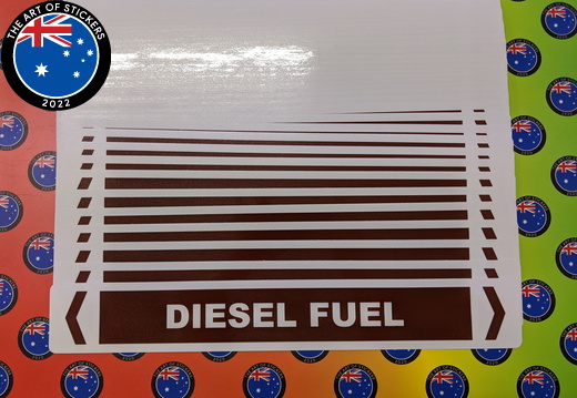 Bulk Custom Printed Contour Cut Die-Cut Diesel Fuel Pipe Markers Vinyl Business Stickers