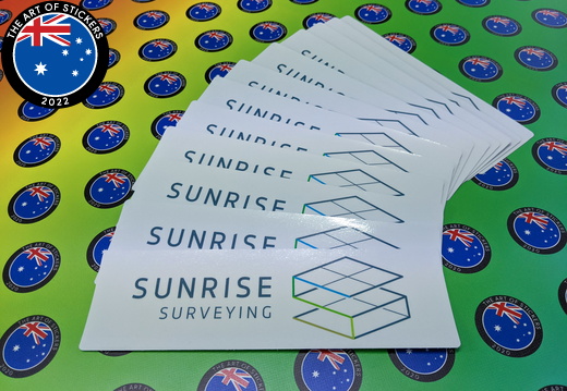 Bulk Custom Printed Contour Cut Die Cut Sunrise Surveying Vinyl Business Logo Stickers
