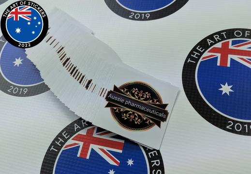 Bulk Custom Printed Contour Cut Die-Cut Aussie Pharmaceuticals Vinyl Business Logo Stickers