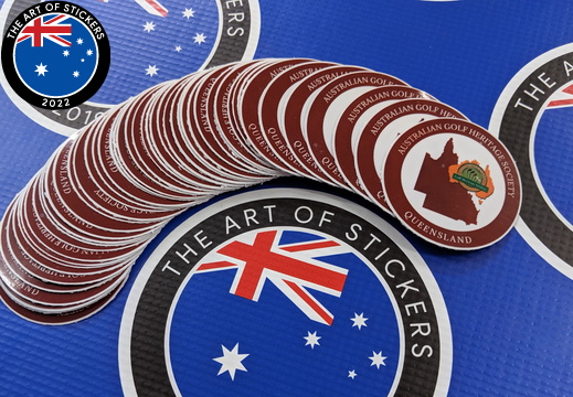 Bulk Custom Printed Contour Cut Die-Cut Australian Golf Heritage Society Queensland Vinyl Business Stickers